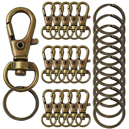 DIY Alloy Swivel Lobster Claw Clasps & Iron Split Key Rings Keychain Finding Kits DIY-YW0010-44AB-1