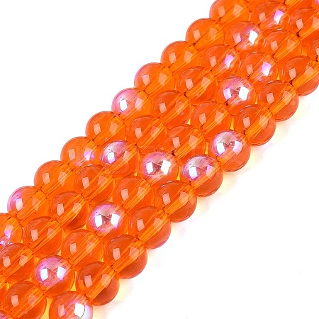 Transparent Electroplate Glass Beads Strands EGLA-Q132-6MM-01A-14-1