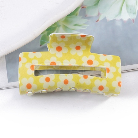Flower Pattern PVC Plastic Claw Hair Clips PW-WG97083-03-1