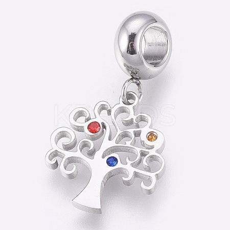 304 Stainless Steel European Dangle Charms X-STAS-O097-07P-1