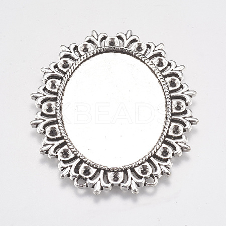 Tibetan Style Cabochon Settings  for Cabochon & Rhinestone LS-TIBEP-554-AS-LF-1