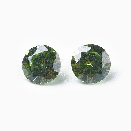 Cubic Zirconia Pointed Back Cabochons ZIRC-WH0001-B09-1
