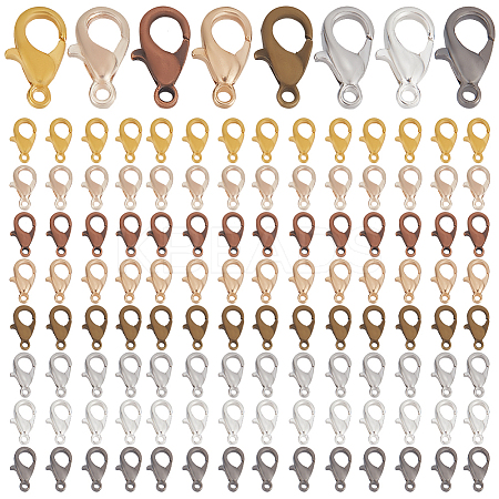 800Pcs 8 Colors Zinc Alloy Lobster Claw Clasps FIND-SP0001-32-1