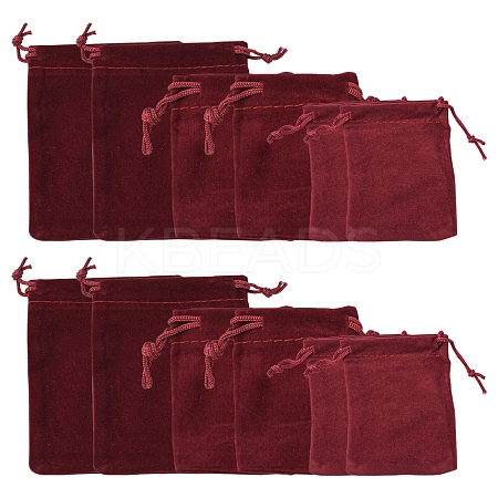 18Pcs 3 Styles Rectangle Velvet Drawstring Pouches TP-FS0001-04C-1