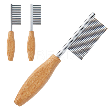 3Pcs Stainless Steel Pet Combs AJEW-FH0005-43-1