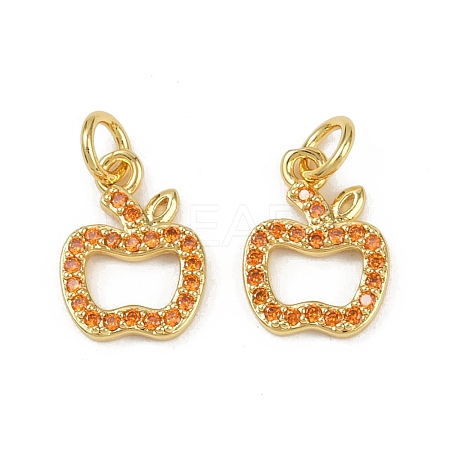 Brass Micro Pave Cubic Zirconia Charms KK-C093-29B-G-1