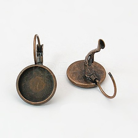 Brass Leverback Earring Findings X-KK-C1244-NFR-1