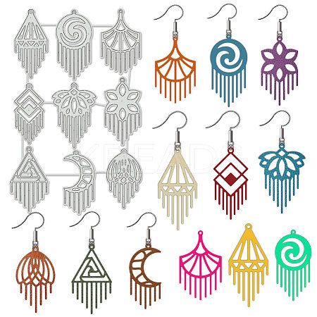 Tassel Earring Theme Carbon Steel Cutting Dies Stencils DIY-WH0309-1948-1