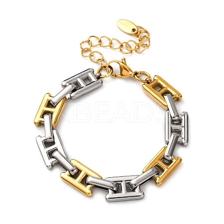 304 Stainless Steel Link Chain Bracelets for Women Men BJEW-F508-01G-1