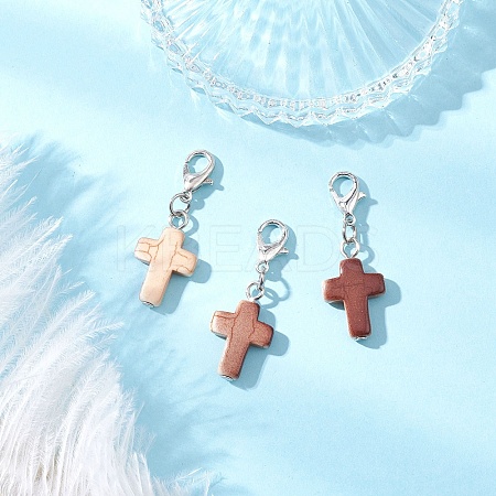 Spray Painted Synthetic Turquoise Pendant Decorations HJEW-JM03932-01-1