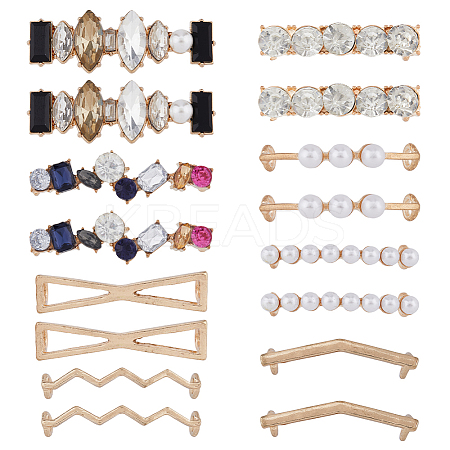 16Pcs 8 Styles Alloy Shoe Lace Buckle Clips FIND-FH0007-90-1