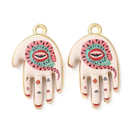 Religion Printed Alloy Pendants AL-CBA7256-24G-01-1