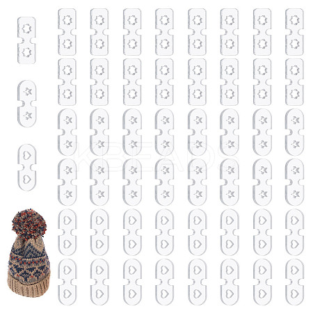 60Pcs 3 Shapes Acrylic Knitted Hat Making Fastener Tool FIND-GA0004-04-1