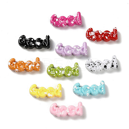 Opaque & Spray Painted Acrylic Beads OACR-G049-03-1
