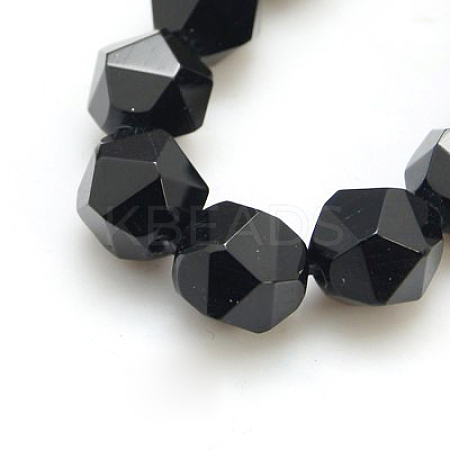 Natural Black Onyx Beads Strands G-C072-10mm-1-1
