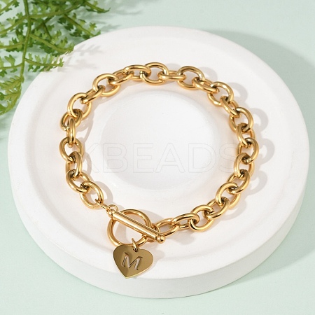 Golden 304 Stainless Steel Charm Bracelets LS-NJEW-K284-01G-M-1