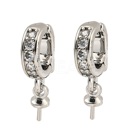 Brass Micro Pave Clear Cubic Zirconia Pendant Bail KK-G490-11P-1
