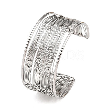 Spring 304 Stainless Steel Open Bangles for Women BJEW-K288-02B-P-1