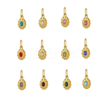 304 Stainless Steel Rhinestone Charms STAS-OY003-87G-1