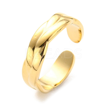 304 Stainless Steel Open Cuff Ring for Women RJEW-C016-19G-1