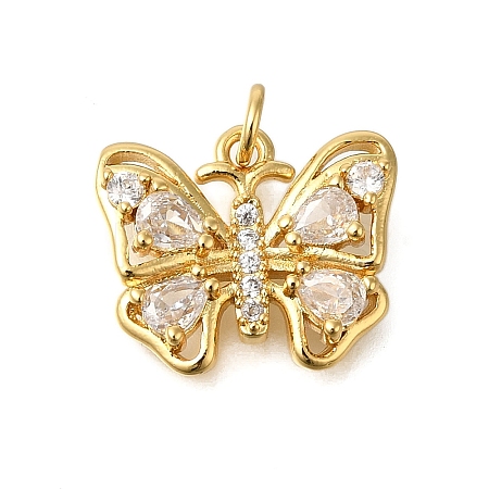 Rack Plating Brass Micro Pave Cubic Zirconia Pendants ZIRC-F142-15D-G-1