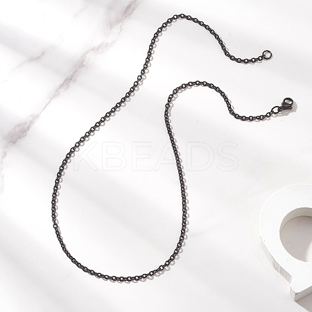 2.5MM 304 Stainless Steel Textured Cable Chain Necklaces for Women Men NJEW-JN05819-01-1