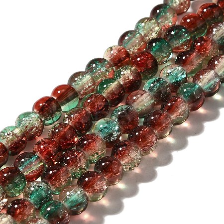 Crackle Glass Beads Strands CCG-C002-6mm-04-1