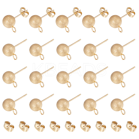 30Pcs 304 Stainless Steel Stud Earring Findings STAS-UN0044-58-1