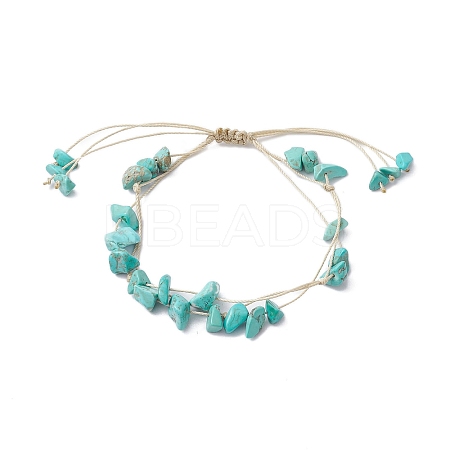 Synthetic Turquoise Braided Bead Bracelets BJEW-JB10388-1