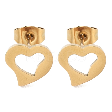 PVD Vacuum Plating 304 Stainless Steel Stud Earrings for Women EJEW-A048-41A-G-1