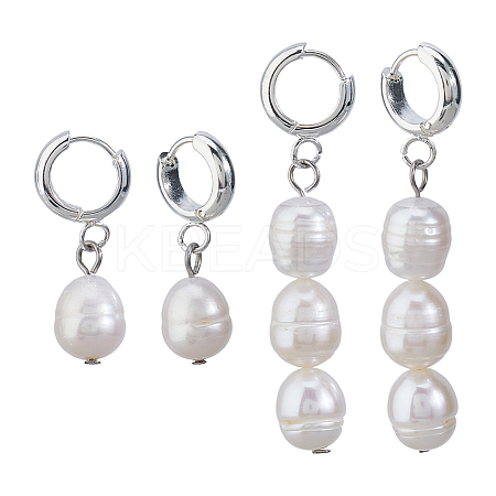 2 Pairs 201 Stainless Steel Hoop Earring EJEW-HS00009-1