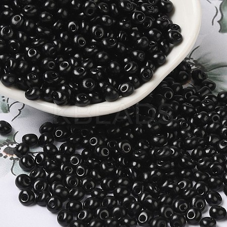 6/0 Opaque Baking Paint Glass Seed Beads SEED-M012-02A-12-1