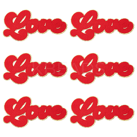 Word Love Towel Embroidery Cloth Iron on/Sew on Patches PATC-FG0001-56-1