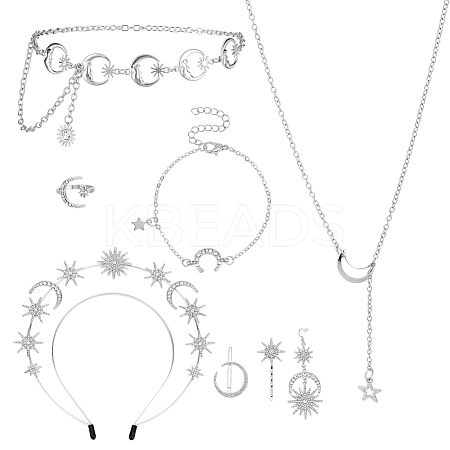 8 Styles Alloy Jewelry Sets SJEW-OC0001-02P-1