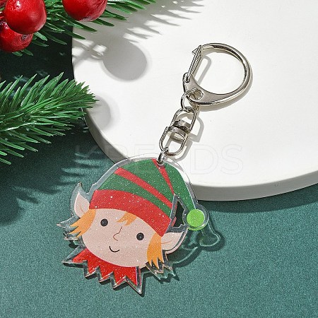 Christmas Theme Acrylic Pendant Decoration HJEW-YW00032-04-1