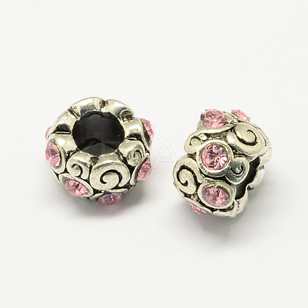 Alloy Rhinestone European Beads MPDL-R036-09I-1