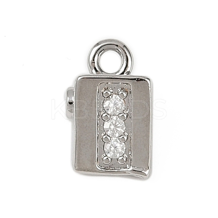 Brass Micro Pave Clear Cubic Zirconia Pendants LS-KK-L238-28P-1
