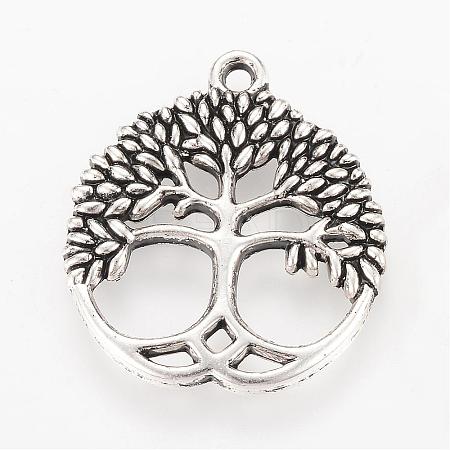 Tibetan Style Alloy Pendants TIBEP-Q064-35AS-RS-1