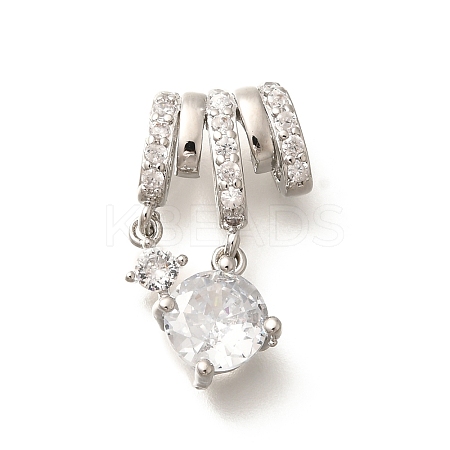 Brass Micro Pave Cubic Zirconia Pendants KK-C085-12P-1