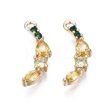 Brass Micro Pave Champagne Yellow Cubic Zirconia Pendants KK-Q764-027-1