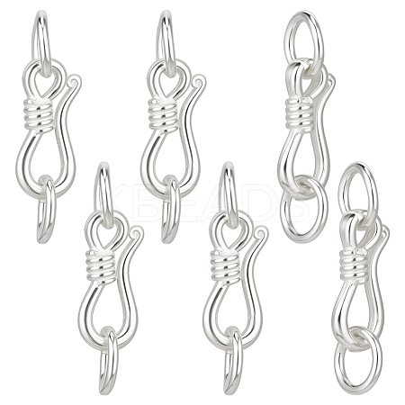 925 Sterling Silver S-Hook Clasps FIND-BC0014-25B-1