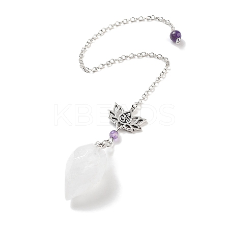 Natural Quartz Crystal Teardrop Dowsing Pendulums G-K338-11P-01-1