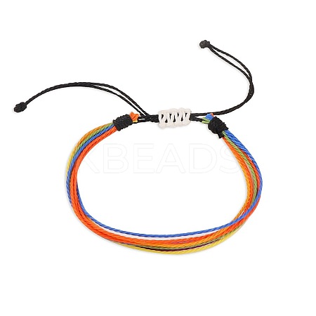 Multi-strand Fibre Wax Threads Braided Bracelet GN8006-2-1