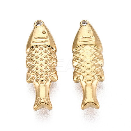 304 Stainless Steel Fish Pendants STAS-T069-10G-1