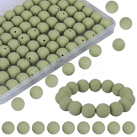 80Pcs Round Silicone Focal Beads SIL-SZ0001-24-32-1