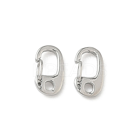 304 Stainless Steel Push Gate Snap Keychain Clasp Findings STAS-L022-566P-1