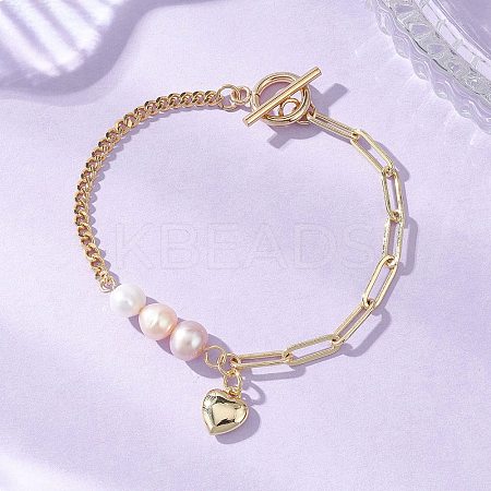 Brass Charm Bracelets BJEW-JB13362-1