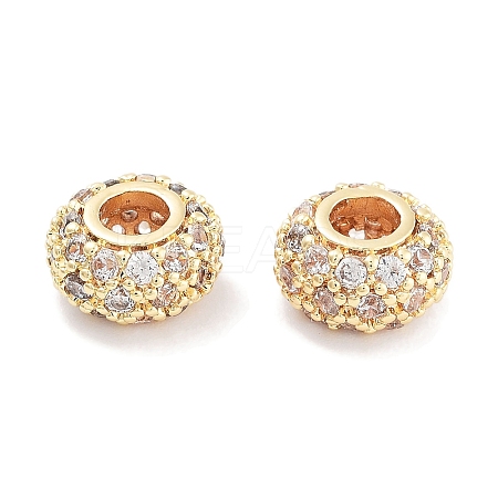 Brass with Cubic Zirconia Beads KK-P271-16G-1