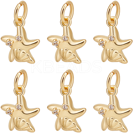 10Pcs Rack Plating Brass Micro Pave Cubic Zirconia Charms KK-BBC0016-43-1