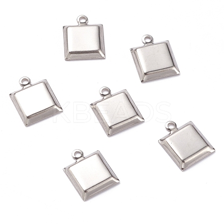 Non-Tarnish 201 Stainless Steel Pendant Cabochon Settings LS-X-STAS-J032-18-1